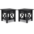 thumbnail image 1 of Home Square 2-Piece Solidwood Wide End Table with Storage Set in Black, 1 of 11
