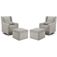 thumbnail image 1 of Home Square 2 Piece Swivel Linen Glider Set with Storage Ottoman in Gray, 1 of 11