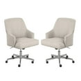 thumbnail image 1 of Home Square 2 Piece Swivel Linen Office Chair Set in Light Gray, 1 of 11