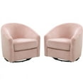 thumbnail image 1 of Home Square 2 Piece Swivel Upholstered Velvet Glider Set in Blush Pink, 1 of 10