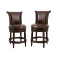 thumbnail image 1 of Home Square 2 Piece Swivel Upholstered Wood Barstool Set in Walnut, 1 of 7