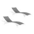 thumbnail image 1 of Home Square 2 Piece Teslin Fabric Patio Chaise Lounge Set in White and Gray, 1 of 7