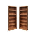 thumbnail image 1 of Home Square 2 Piece Traditional Tall 6-shelf Wood Bookcase Set in Dry Oak, 1 of 7