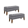 thumbnail image 1 of Home Square 2 Piece Tufted Storage Bed Bench Set in Gray, 1 of 9