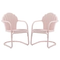 thumbnail image 1 of Home Square 2 Piece Tulip UV-resistant Metal Patio Chair Set in Pink, 1 of 11