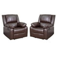 thumbnail image 1 of Home Square 2 Piece Upholstered Leather Recliner Set in Brown, 1 of 5