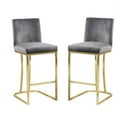 thumbnail image 1 of Home Square 2 Piece Upholstered Velvet Counter Stool Set in Gray, 1 of 4