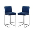 thumbnail image 1 of Home Square 2 Piece Upholstered Velvet Counter Stool Set in Navy Blue, 1 of 4