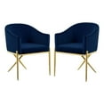 thumbnail image 1 of Home Square 2 Piece Velvet Dining Chair Set with Gold Metal Base in Navy Blue, 1 of 4