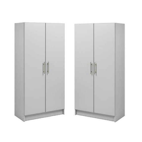 Home Square 2 Piece Wall Mounted Garage Cabinet Set in Light Gray