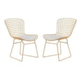 thumbnail image 1 of Home Square 2 Piece Wire Dining Side Chair Set in French Gold, 1 of 9