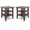 thumbnail image 1 of Home Square 2-Piece Wood 19" Square End Table Set in Warm Walnut Brown, 1 of 11