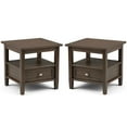 thumbnail image 1 of Home Square 2-Piece Wood 20" Rectangle End Side Table Set in Farmhouse Brown, 1 of 4