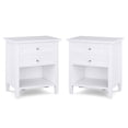 thumbnail image 1 of Home Square 2-Piece Wood 24" Transitional Bedside Nightstand Table Set in White, 1 of 9