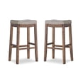 thumbnail image 1 of Home Square 2 Piece Wood Bar Stool Set in Rustic Brown, 1 of 6