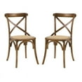 thumbnail image 1 of Home Square 2 Piece Wood Dining Side Chair Set with Rattan Seat in Walnut, 1 of 5