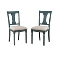 thumbnail image 1 of Home Square 2 Piece Wood Dining Side Chairs Set in Teal Blue, 1 of 6