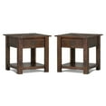 thumbnail image 1 of Home Square 2 Piece Wood End Table Set in Distressed Charcoal Brown, 1 of 9