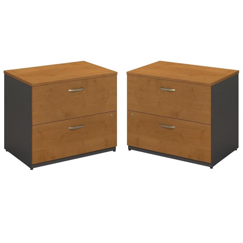 Home Square 2 Piece Wood Filing Cabinet Set with 2 Drawer in Natural Cherry - image 1 of 6