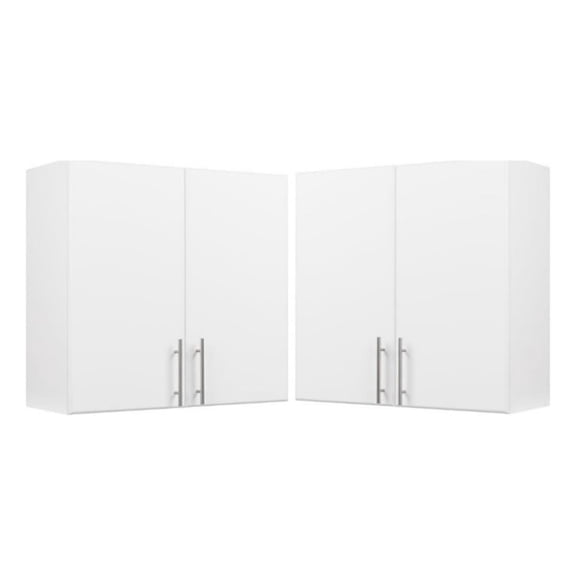 Home Square 2 Piece Wood Wall Cabinet Set in White