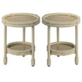 thumbnail image 1 of Home Square 2-Shelf Coastal Rattan & Rope Side Table in White - Set of 2, 1 of 7