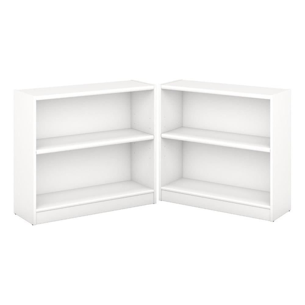 Home Square 2 Shelf Engineered Wood Bookcase Set in Pure White (Set of ...