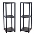 thumbnail image 1 of Home Square 2 Shelves Wood Tall End Table in Black Finish - Set of 2, 1 of 6