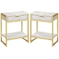 thumbnail image 1 of Home Square 20" Storage Accent End Table in Beige and Gold - Set of 2, 1 of 4