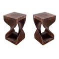 thumbnail image 1 of Home Square 20x12" Traditional Wood Twist End Table in Mocha Brown - Set of 2, 1 of 7