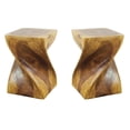 thumbnail image 1 of Home Square 20x14" Traditional Wood Big Twist End Table in Oak - Set of 2, 1 of 7
