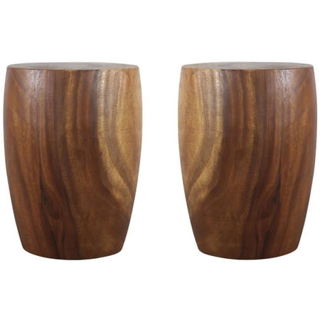 Home Square 20x15" Traditional Wood Merlot End Table in Walnut - Set of 2
