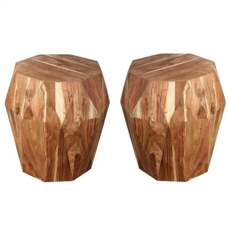 Light Brown Solid Wood Side Table With Octagonal Top Light Brown Solid Wood Side Table With Octagonal Top