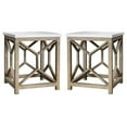 thumbnail image 1 of Home Square 22" Square Stone Top End Table in Ivory and Oatmeal - Set of 2, 1 of 8