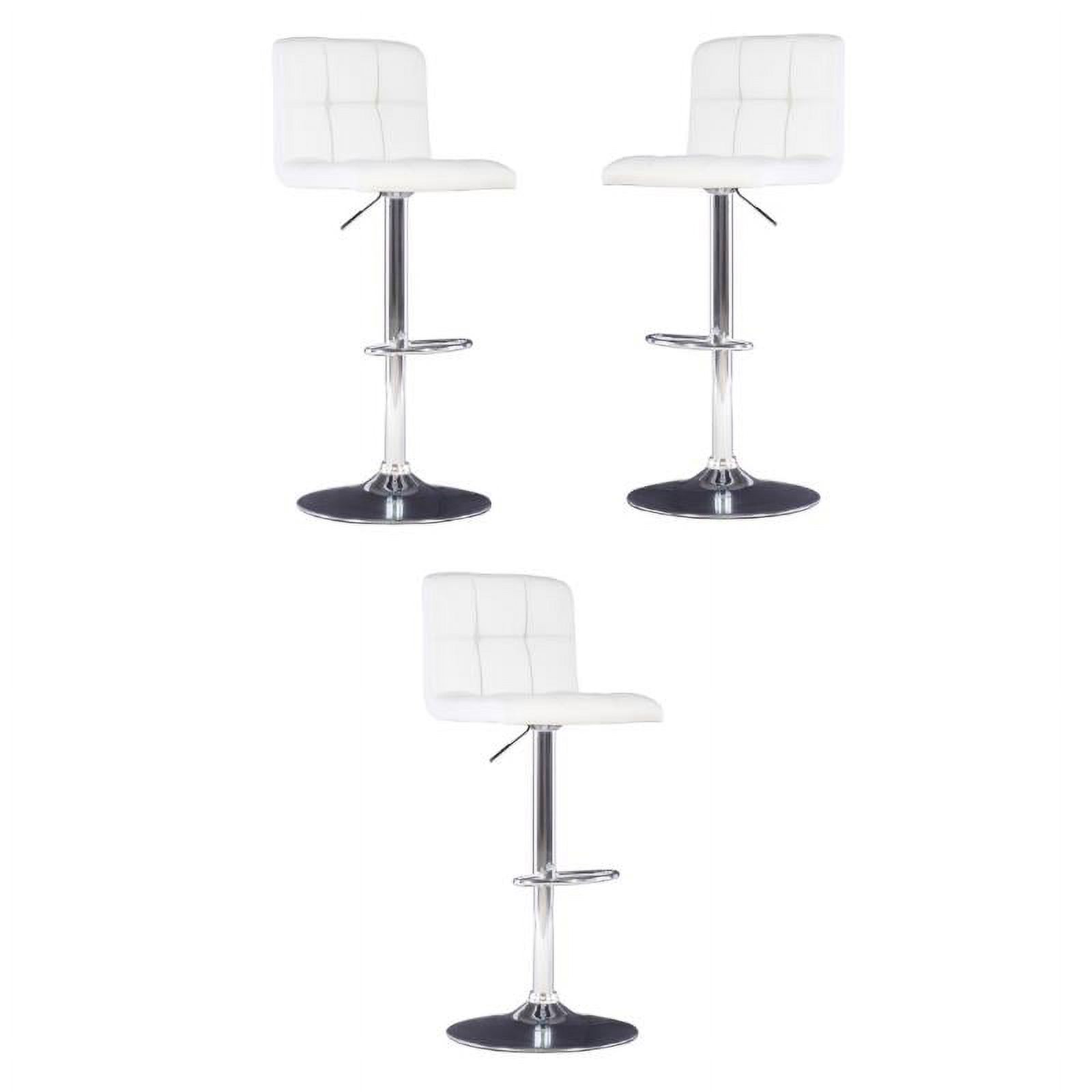 Home Square 24"32" Adjustable Metal Barstool in White Set of 3