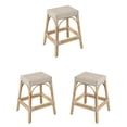 thumbnail image 1 of Home Square 24.5" Rattan Counter Stool in White and Tan Dot - Set of 3, 1 of 7