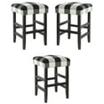 thumbnail image 1 of Home Square 24.5" Square Fabric Plaid Pattern Counter Stool in Black - Set of 3, 1 of 2