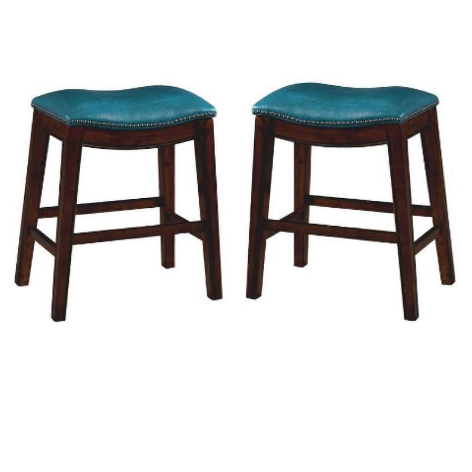 Home Square 24" Backless Counter Height Stool in Blue Set of 2