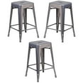 thumbnail image 1 of Home Square 24" Backless Metal Counter Stool in Gray Finish- Set of 3, 1 of 9