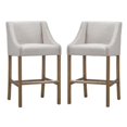 thumbnail image 1 of Home Square 24" Fabric Counter Stool in French Beige and Honey Brown - Set of 2, 1 of 8