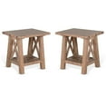 thumbnail image 1 of Home Square 24" Farmhouse Wood End Table in Light Brown - Set of 2, 1 of 7