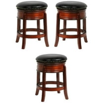 Home Square 24" Hamilton Swivel Bar Stool in Brandy - Set of 3
