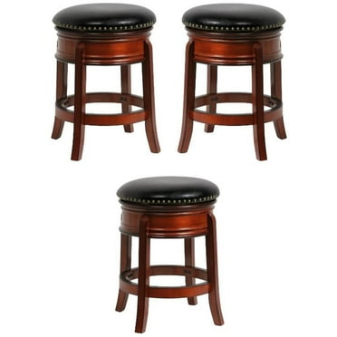 Home Square 24" Hamilton Swivel Bar Stool in Brandy - Set of 3