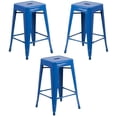 thumbnail image 1 of Home Square 24" Metal Backless Counter Stool in Blue - Set of 3, 1 of 10