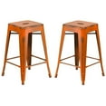 thumbnail image 1 of Home Square 24" Metal Backless Counter Stool in Distressed Orange - Set of 2, 1 of 10