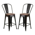thumbnail image 1 of Home Square 24" Metal Counter Stool In Black-Antique Gold - Set of 2, 1 of 5