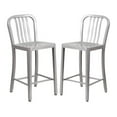 thumbnail image 1 of Home Square 24" Metal Vertical Slat Back Counter Stool in Silver - Set of 2, 1 of 6