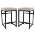 thumbnail image 1 of Home Square 24" Modern Metal and Fabric Counter Stool in Natural - Set of 2, 1 of 2