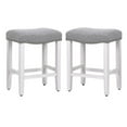 thumbnail image 1 of Home Square 24" Saddle Seat Counter Stool in Gray - Set of 2, 1 of 5