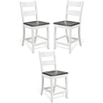 thumbnail image 1 of Home Square 24" Wood Ladderback Barstool in White/Dark Brown - Set of 3, 1 of 7