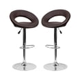 thumbnail image 1 of Home Square 24" to 33" Rounded Back Adjustable Bar Stool in Brown - Set of 2, 1 of 2